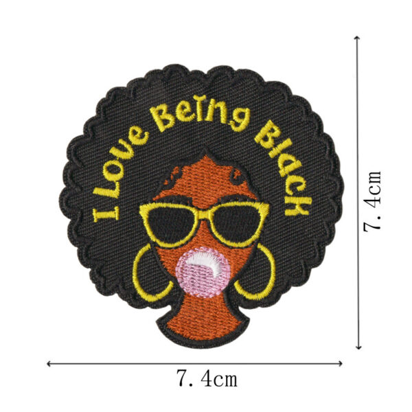 Wholesale Cartoon Black Girl Embroidered Patch