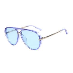 Silver frame light blue piece