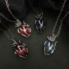 O1CN01PtCweR1l7d8XHhXA8_2216037694772-0-cib Wholesale Gothic dark style hollow heart red blue glass heart pendant necklace