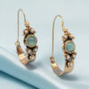 Wholesale Retro Emerald Pearl Earrings