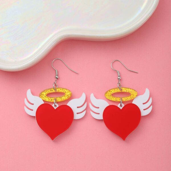 Wholesale Valentine's Day earrings love Sky Wings acrylic stitching earrings elegant earrings