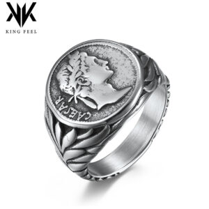 Wholesale Vintage coin portrait stainless steel ring