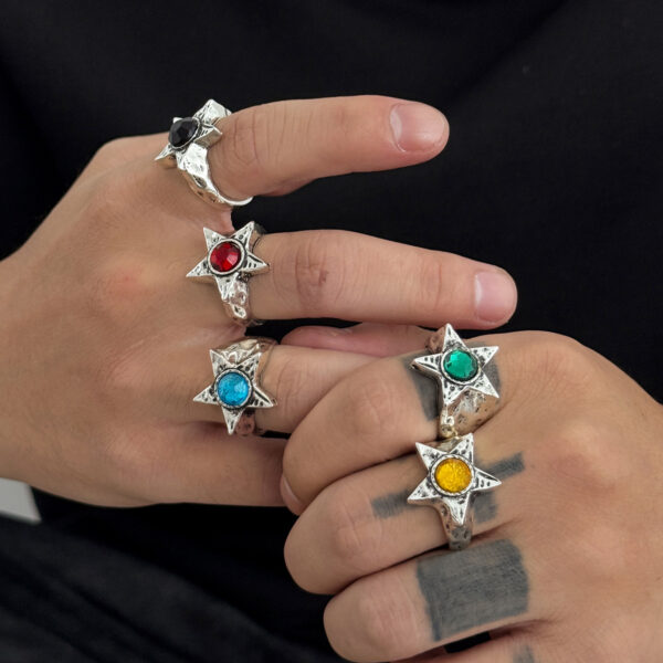 O1CN01PvYZmx2CWoWupGVDF_2206374998482-0-cib Wholesale Men's diamond-encrusted five-inted star irregular ring