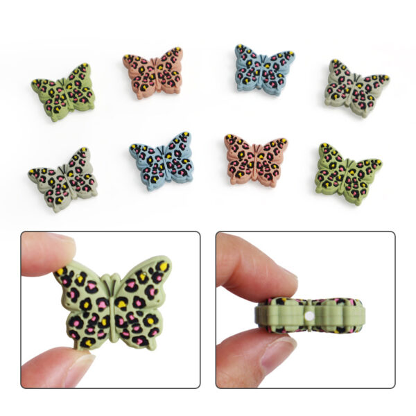 O1CN01Pvon2T1mY1Pni6K8R_2001174965-0-cib Wholesale 10pcs Creative Leopard Butterfly Silicone Loose Beads