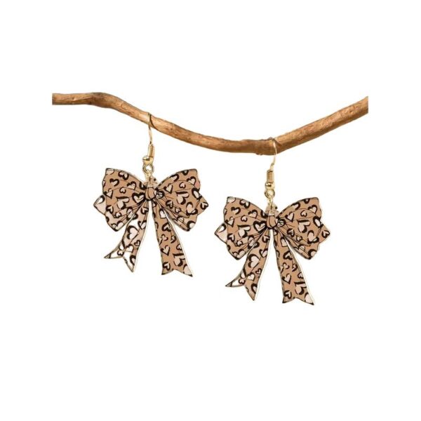 Wholesale Creative leopard print bow acrylic earrings