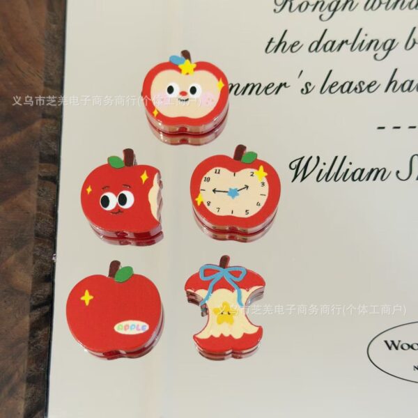 Wholesale 10pcs Apple Alarm Clock Board Embossed Acrylic Beads