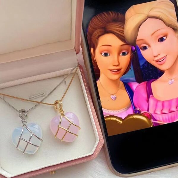 Wholesale Natural powder protein copper inlaid zirconium cartoon necklace