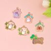 Wholesale Xiaohongshu pular Aessories Alloy Oil ipping Handmade Beaded Pendant Cartoon Jewelry Aessories