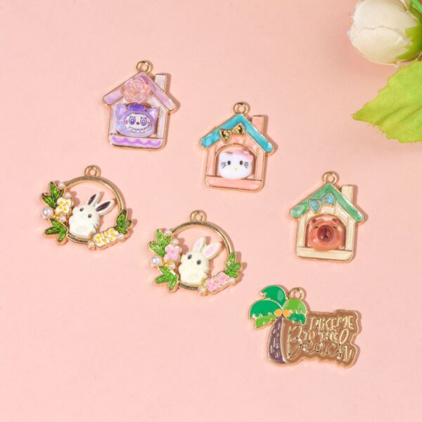 Wholesale Xiaohongshu pular Aessories Alloy Oil ipping Handmade Beaded Pendant Cartoon Jewelry Aessories