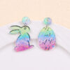 Wholesale Easter Asymmetric Rabbit Easter Egg Acrylic Earrings