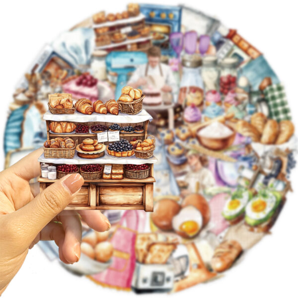 Wholesale 50pcs Transparent Bread Kitchen Baking Waterproof Vinyl Stickers