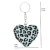 Wholesale PU Leopard Print Cotton-Filled Heart Keychain Pendant