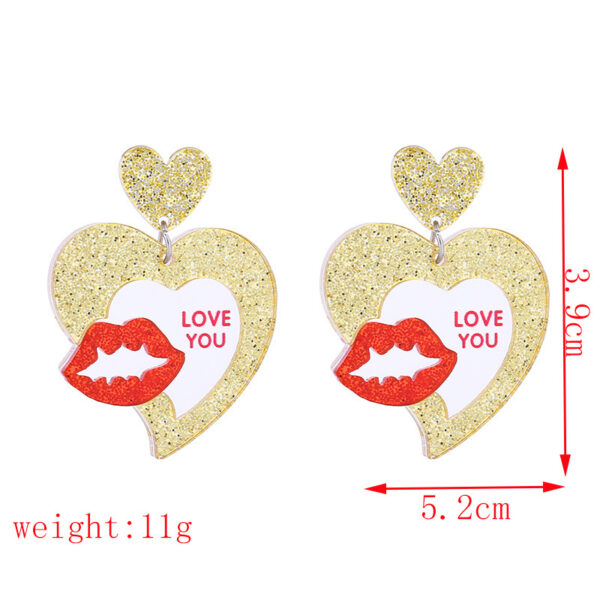 Wholesale Valentine's Day Double layered Love Earrings