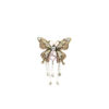 Wholesale Full Diamond Vintage Gold Rhinestone Tassel Butterfly Brooch