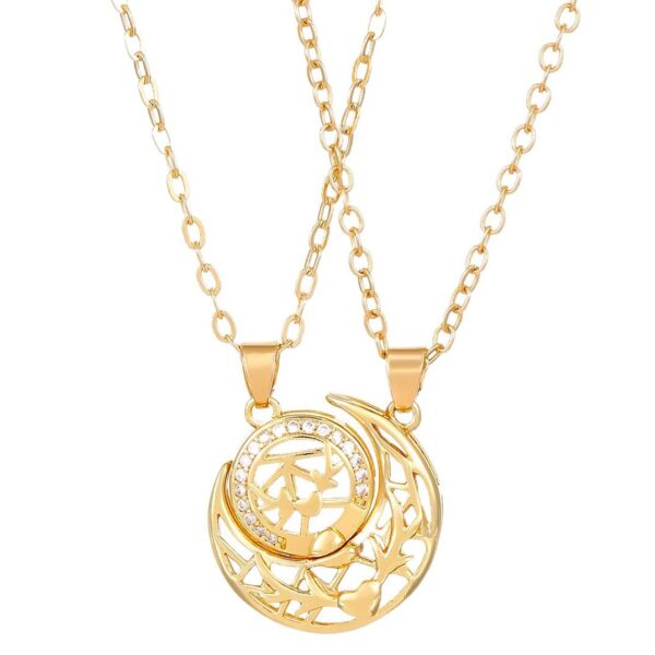 Wholesale Magnetic Sun Moon Lovers Necklace