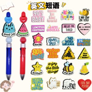 Wholesale Colored phrase English through-hole Focal Beads