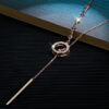 Wholesale Long round adjustable stretch diamond studded necklace