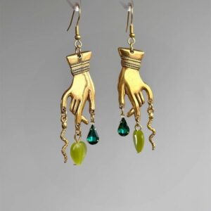 Earrings - 1 pair - finger tassel