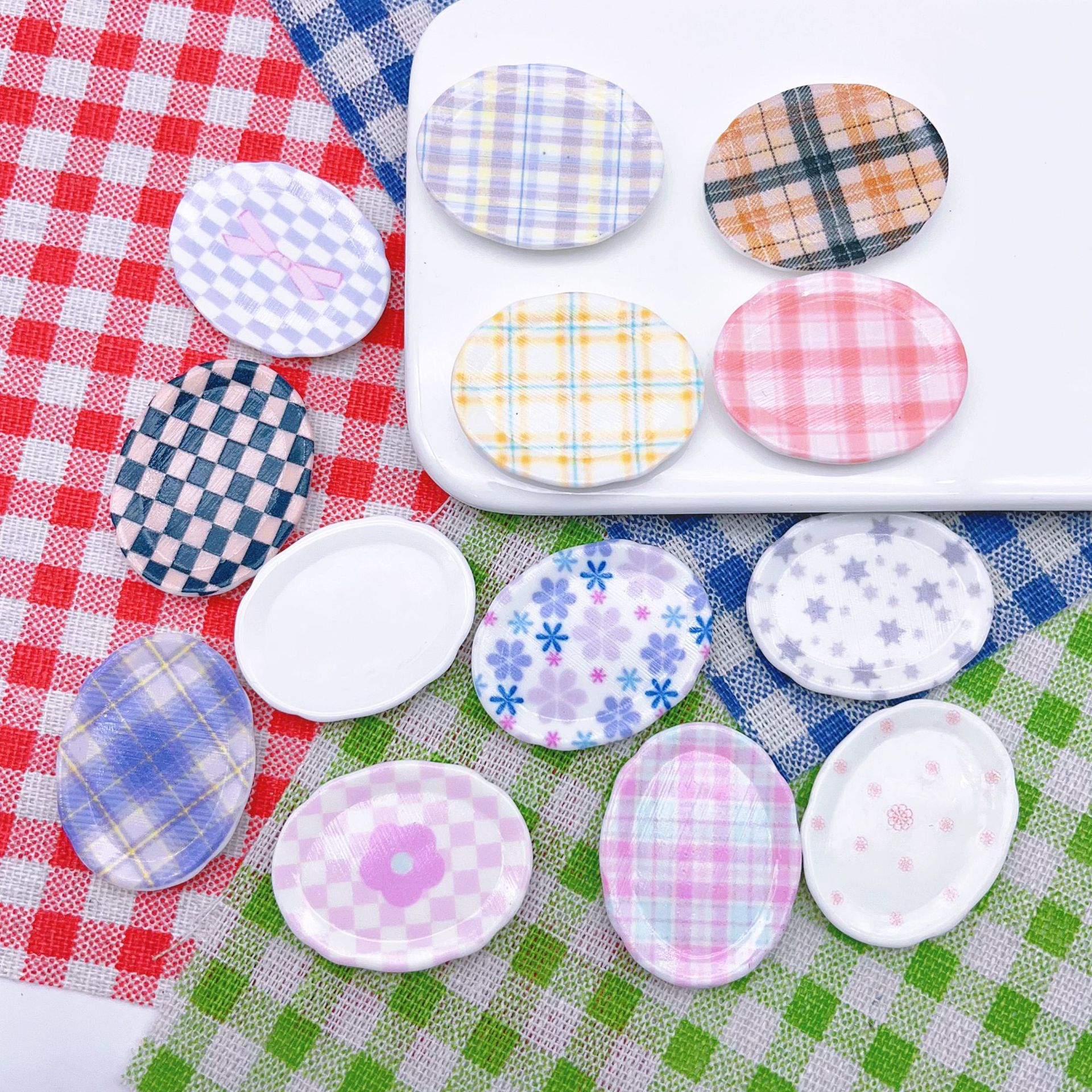 Wholesale New lace oval plate resin aessories handmade creative DIY cream gel hair clip mobile phone shell jewelry