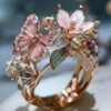 Wholesale Color Drop Oil Ring Butterfly Finger Opening Ring