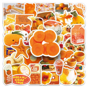 Wholesale 50 cute cartoon orange dessert doodle stickers