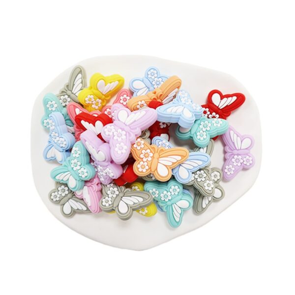 O1CN01Q5atLv1mY1KA78c3E_2001174965-0-cib Wholesale 10PCS Cartoon Butterfly Silicone Beads