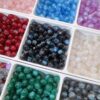 Wholesale 8/10/12mm Starry Sky Fine Glitter Cat's Eye Resin Beads Mermaid Princess Straight Hole Loose Beads DIY Beading Phone Necklace Round Beads