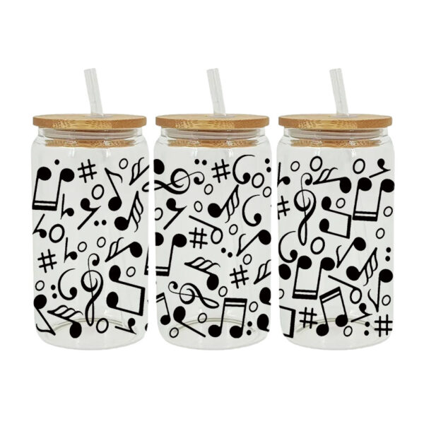 Wholesale Colorful Cartoon Music 16oz Cup UV DTF Wraps