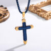 Wholesale Two-Tone Cross Necklace 316 Stainless Steel Necklace