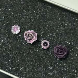 Wholesale Grass Butterfly Rose Sparkling Diamond Earring Set