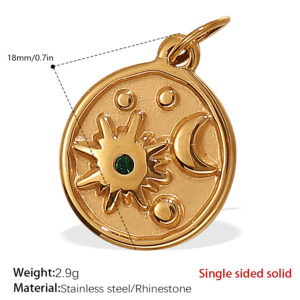 Pj492gng green diamond gold pendant