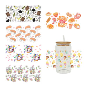 Wholesale UV Transfer Paste Glass Crystal Label Crystal Paste Cross-border Special Paste for 16oz Glass Cup 23cmX11cm