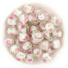 Wholesale Golden Sand Flower Glass Round Abacus Beads