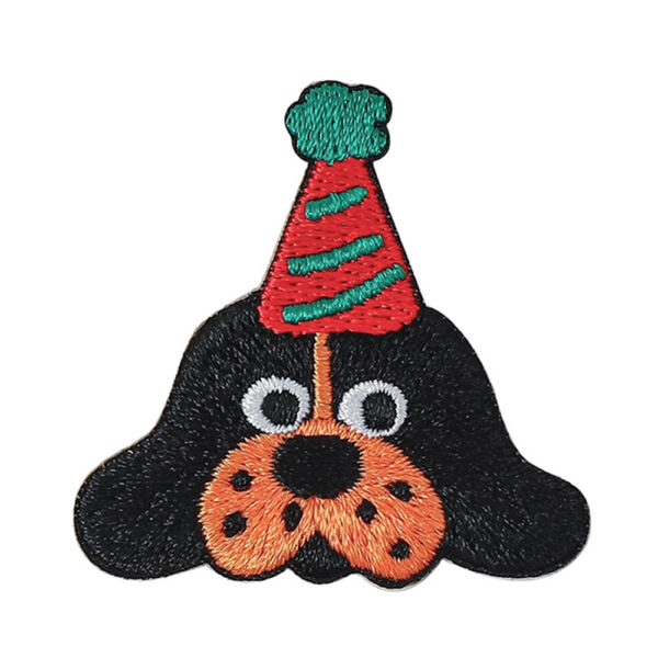 Wholesale Cartoon Hat Dog Self-adhesive Embroidery Sticker DIY Patches