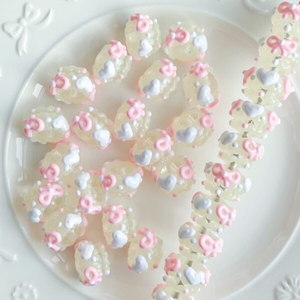 Wholesale 2pcs acrylic luminous hand-painted beads diy necklace bracelet beads