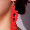 Wholesale LOVE English letter long Valentine's Day acrylic earrings