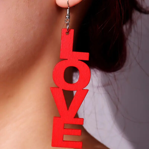 Wholesale LOVE English letter long Valentine's Day acrylic earrings