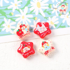 11 # Red apple puppy five pointed star / Random 1 piece