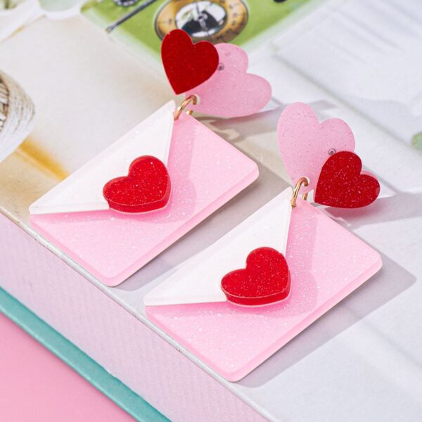 O1CN01QES1dJ2F774DIm9No_2217900038832-0-cib Wholesale Valentine's Day Love Envelopes Acrylic Earrings
