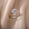 Wholesale Demon Eye Blue Eye Diamond-Studded Open Ring