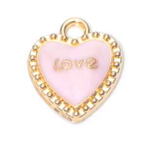 1 pink love oil dripping pendant