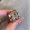Wholesale Lingge sparkling diamond wide face micro inlaid zircon ring