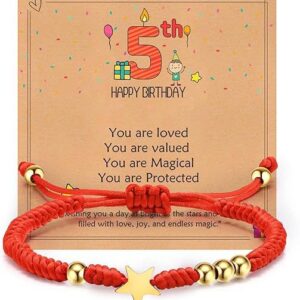 Red braided bracelet + 5st card