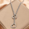 Wholesale Lasso heart-shaped O-ring stainless steel necklace