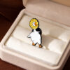 Wholesale Cartoon cute creative sunflower big white goose brooch