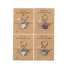 Wholesale Pink crystal amethyst tiger eye green heart-shaped keychain