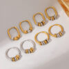 Wholesale Stainless Steel Earrings Gold Color Hoops Ear Studs