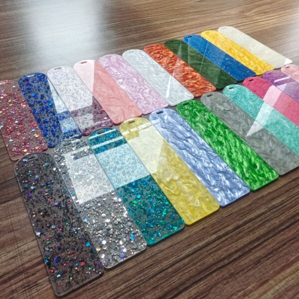 Wholesale Blank loose powder water ripple acrylic sticker music bookmark