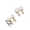 Wholesale 8-14mm milk white pearl round earrings