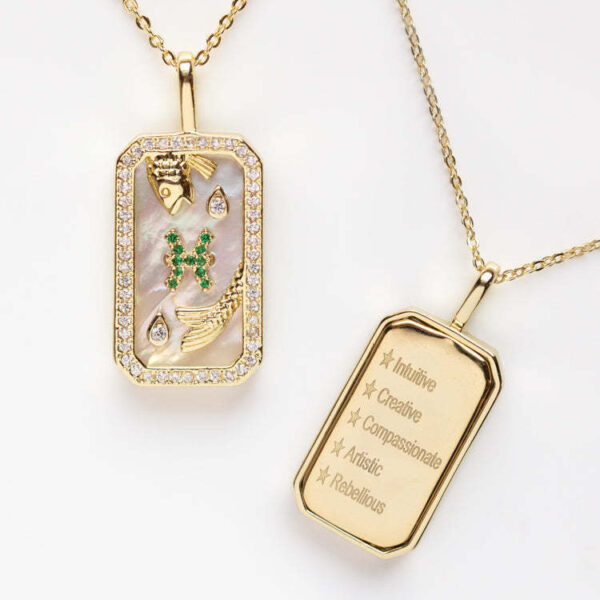 Wholesale Twelve Constellations Diamond Pendant Colored Zircon Necklace